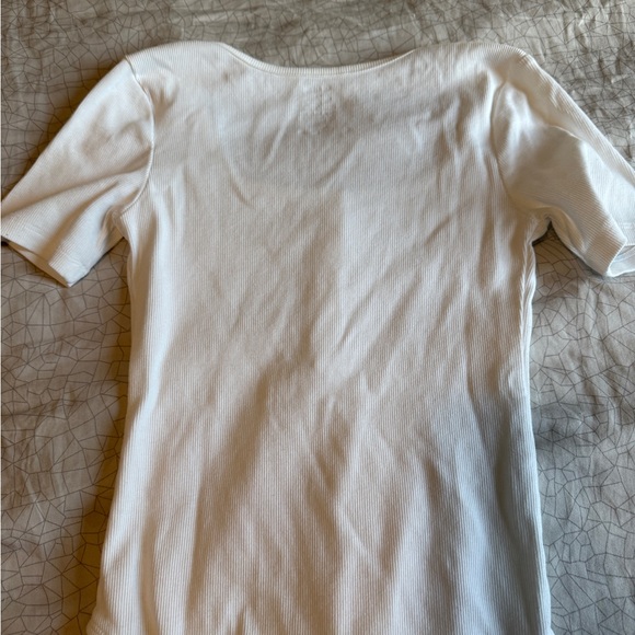 George White Ribbed Henley Bodysuit - Picture 4 of 4